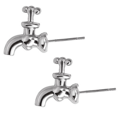 

1Pair Faucet Modeling Earrings Water Tap Ear Stud Charm Cute Punk 3D Jewelry