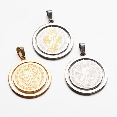 

304 Stainless Steel Flat Round Pendants Mixed Color 32x28x2mm Hole 4x65mm