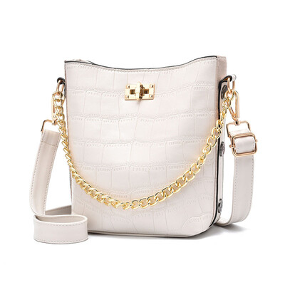 

Fashion spring&summer crocodile pattern bucket bag Korean version of the chain bag Messenger bag ins bag