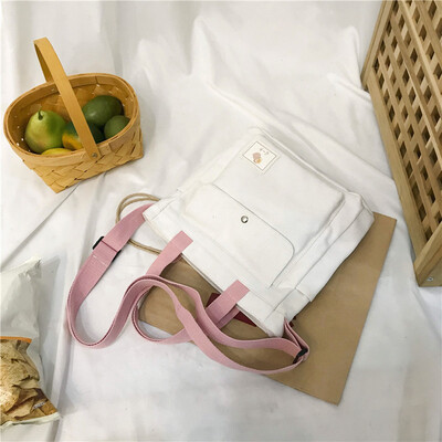 

Summer fairy canvas bag slant bag girl ins son department single shoulder bag female large capacity Japanese student bag
