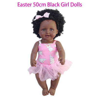 

Tailored Black Girl Dolls African American Play Dolls Lifelike 50cm Baby Play Dolls GN