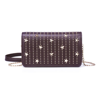 

Star Rivet Flap Shoulder Messenger Handbags Women Leather Chain Satchel Bag