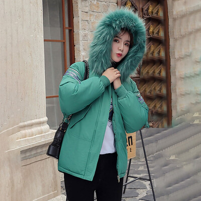 

Tailored Women Outerwear Long Sleeve Hooded Pockets Cotton-padded Letter LIFE STYLE Coat