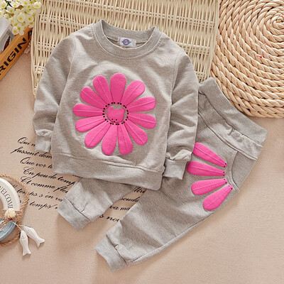 

2Pcs Infant Baby Girls Kids Long Sleeve Sun Flower T-shirt TopsPants Outfit Set