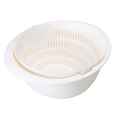 

New Portable Fruit Vegetable Cleaning Drain Basket Detachable Double-layer Hollow Home Kitchen supplies