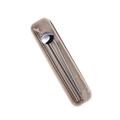 

304 Stainless Steel Metal Eco-Friendly Home Restaurant Drinking Straw Reusable Cleaner Brush Kit