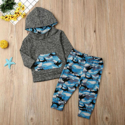 

Newborn Baby Girl Boy Winter Clothes Cartoon Hooded Tops Long Pants Outfits 2PCS