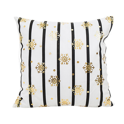 

Tailored Merry Christmas Gold Foil Printing Pillow Case Sofa Waist Throw Cushion Cover
