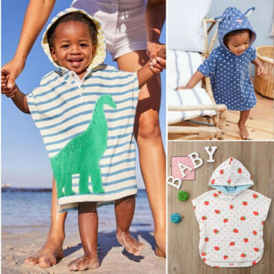 

Lovely Baby Boys Girls Cartoon Hooded Bathrobe Child Toddler Bathing Towel Robe