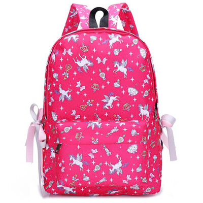 

Cute Lightweight Unicorn Backpacks Cartoon Printed for School Travel Casual Rucksack