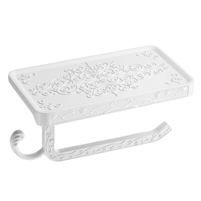 

Wall Mounted Toilet Roll Tissue Holder Stand Phone Shelf Bathroom Paper Holder
