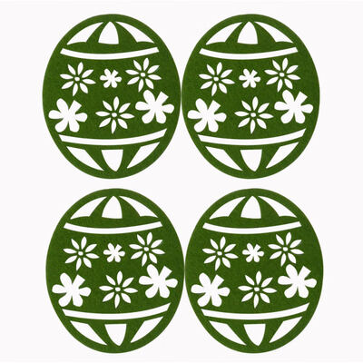 

4Pcs Easter Eggs Kitchen Placemat Bowl Anti-Slip Pad Mat Holiday Table Decor