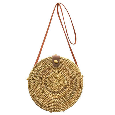 

Summer Women Shoulder Bag Round Straw Beach Circle Rattan Messenger Bags