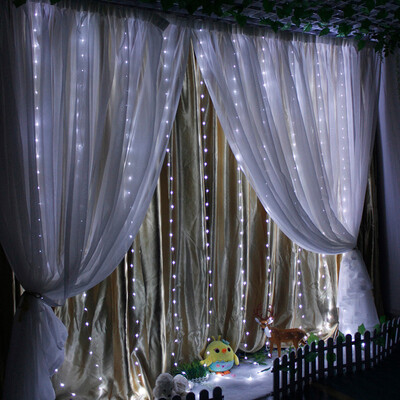 

Gobestart LED Window Curtain Lamp String Fairy Lights Wedding Party Decor 3x6m 600LED