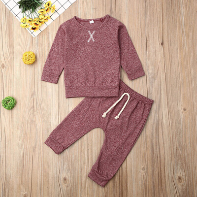 

2PCS Newborn Infant Baby Boy Girl Clothes Winter Tops Pants Leggings Outfits Set Tracksuit