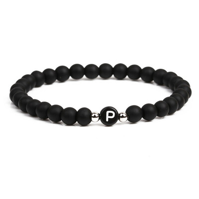 

Personalized A-Z Initial Beads Elasticity Bracelets Bangles For Women Valentines Day Gift Yoga Energy Jewelry Latest