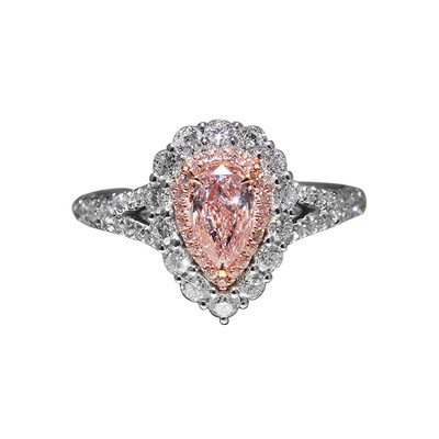 

Amazing Design Pear Shape Pink Engagement Ring Best Promise Love Gift for Girl