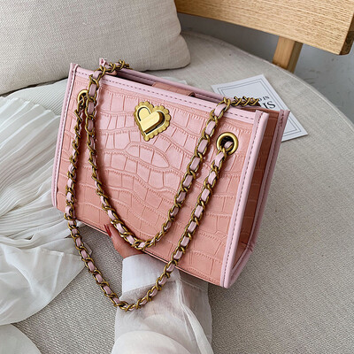 

Bag female 2019 autumn new wave Korean version of the wild crocodile pattern shoulder Messenger bag fashion chain small square bag