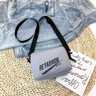 

Tailored Women Letter Fashion Shoulder Bag Casual Messenger Bag Simple Canvas Phone Case