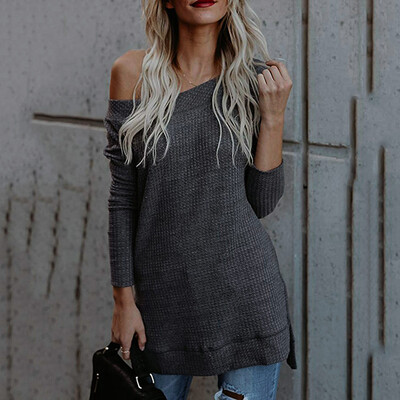 

Tailored Womens Loose Plus Size Solid Long Sleeve Pullover Tops Shirt