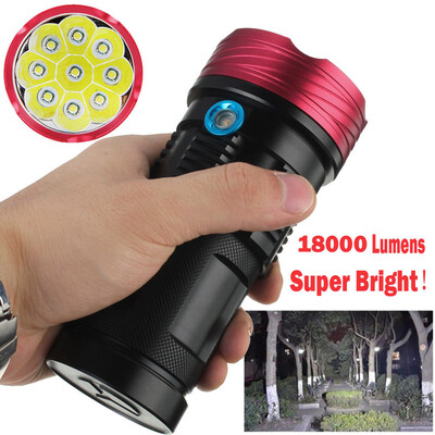 

Saidsome 18000Lumen 9x XML T6 LED Flashlight Torch Tactical Hunting Work Lamp flashlight lamp