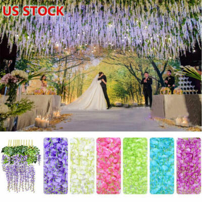 

Artificial Silk Wisteria Leaf Garden Hanging Flower Ivy Garland Vine Room Decor