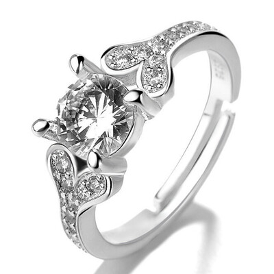 

Zircon Silver Plating Mermaid Diamond Ring Opening Adjustable