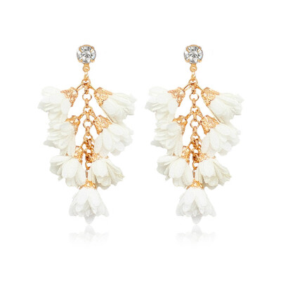 

Flower Earrings Girls Jewelry Women Multi-layer Alloy Petals Pendant Earrings