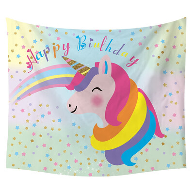 

Unicorn Microfiber Towel Colorful Unicorn Tapestry for Living Room Bedroom Dorm Decor