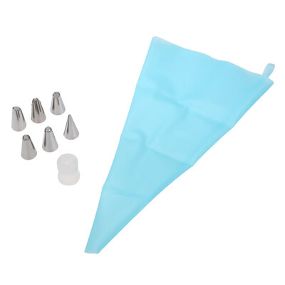 

Kitchen Accessories Icing Piping Cream Pastry Bag 6xStainless Steel Nozz
