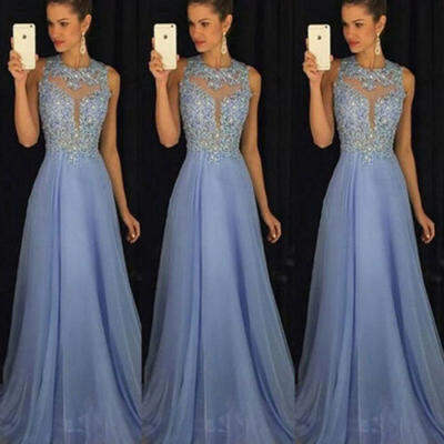 

UK Women Formal Lace Long Dress Prom Evening Party Cocktail Bridesmaid Wedding