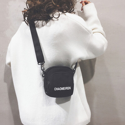 

Net red canvas small bag female new 2019 tide Korean version of the texture of the ocean girl mini wild shoulder Messenger bag