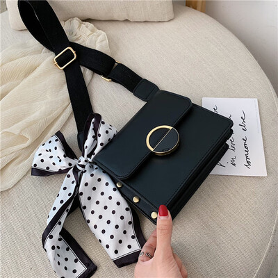 

Summer color matching broadband bag handbags new 2019 Korean version of the tide wild shoulder slung fashion scarf small square bag