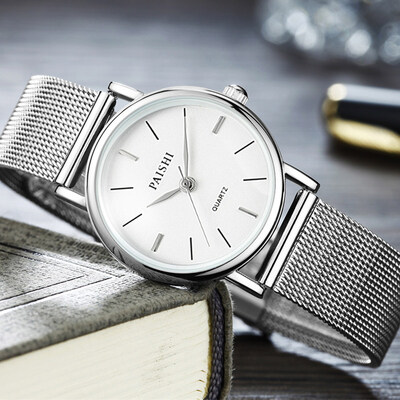 

Watch mens simple fine steel mesh with mens watches student fashion casual watches lovers quartz waterproof watches lovers watch