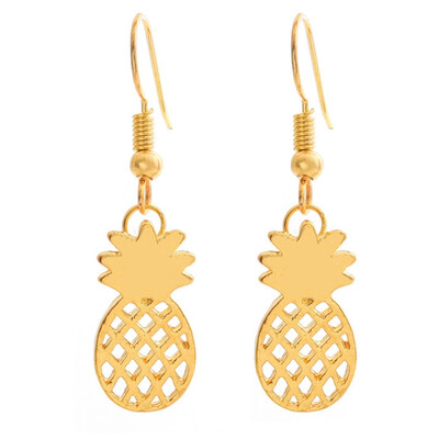 

New Cute Fruit Pineapple Earrings Alloy Hollow Pineapple Earrings Birthday Gift