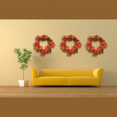 

Tailored Pine Fruit Maple Leaf Fall Door Wreath Door Wall Ornament Thanksgiving Day