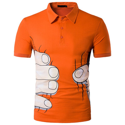 

Toponeto Men Casual Summer Print Button Short Sleeve Turn-down Collar T-Shirt Top Blouse