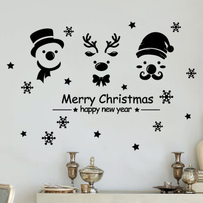 

Toponeto New Year Merry Christmas Snowflake Wall Sticker Home Shop Windows Decals Decor