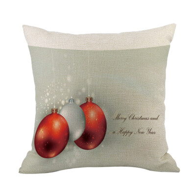 

Tailored Happy Christmas Pillow Cases Linen Sofa Cushion Cover Home Decor Pillow Core