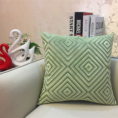 

45 45Cm Solid Color Chenille Flocking Geometric Home Decoration Pillowcase Coreless