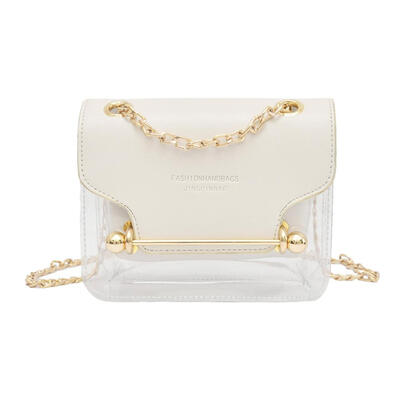 

Transparent Jelly Shoulder Messenger Handbags Women PVC Chain Crossbody Bag