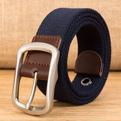 

Canvas belt Alloy pin buckle youth casual belt Hot selling Men&Women canvas weaving cowboy pants belt 110-150cm