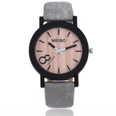 

Explosion models imitation wood grain watch mens casual belt quartz watch