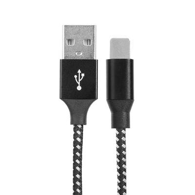 

8Pin Charger Cable Nylon Braided Fast Charging Data Cable for iPhone Black