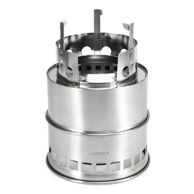 

Folding Camping Stove Outdoor Cooking Wood Burning Stove with Alcohol Tray Hiking Backpacking Picnic