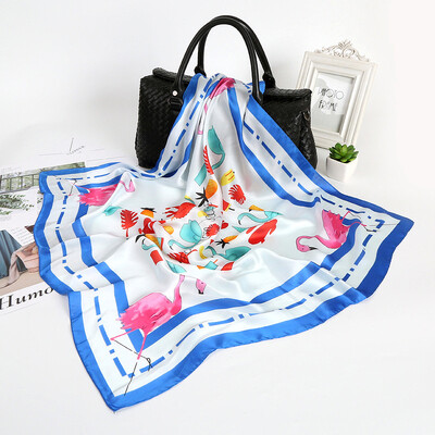 Korean version of autumn&winter wild scarf dual-use shawl womens bib wild fashion printing silk scarves sunscreen
