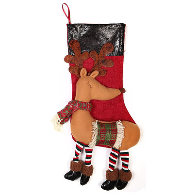 

〖Follure〗Happy New Year Christmas Stocking Sock Candy Gift Bag Xmas Tree Hanging Ornament