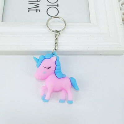 

PVC Cartoon Unicorn Key Ring Pendant Birthday Party Decoration