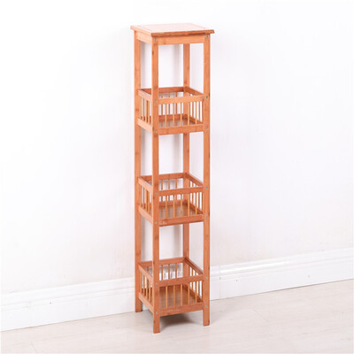 

BO AI NUO Rack de almacenamiento de madera maciza con cuatro capas de estante de flores de bambú 34 34 102 cm 7458
