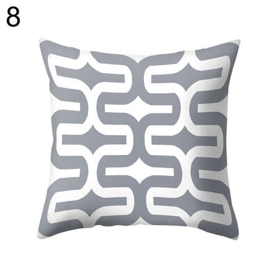 

Gray Geometric Square Throw Pillow Protector Case Cushion Cover Bedding Articles